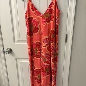 LOFT Pink Floral Maxi Dress